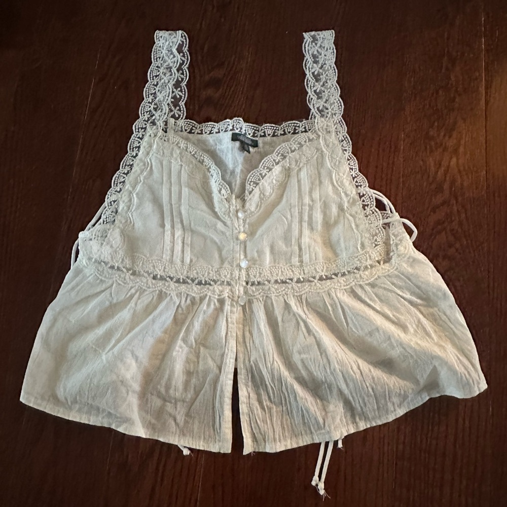 Target White Lace Trim Tank Top